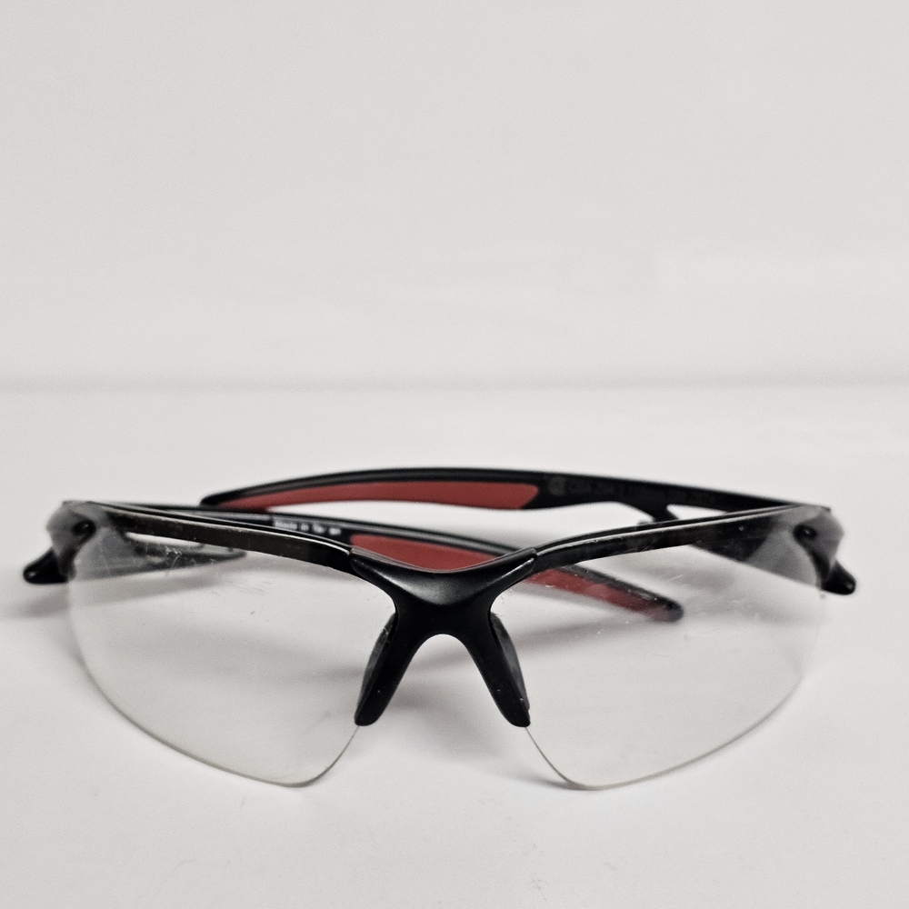 Sellstrom Safety Glasses Black/Red Frame Clear Lens CSA Z94.3 Z87+